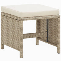 9-Delige Tuinset Met Kussens Poly Rattan Beige En Bruin