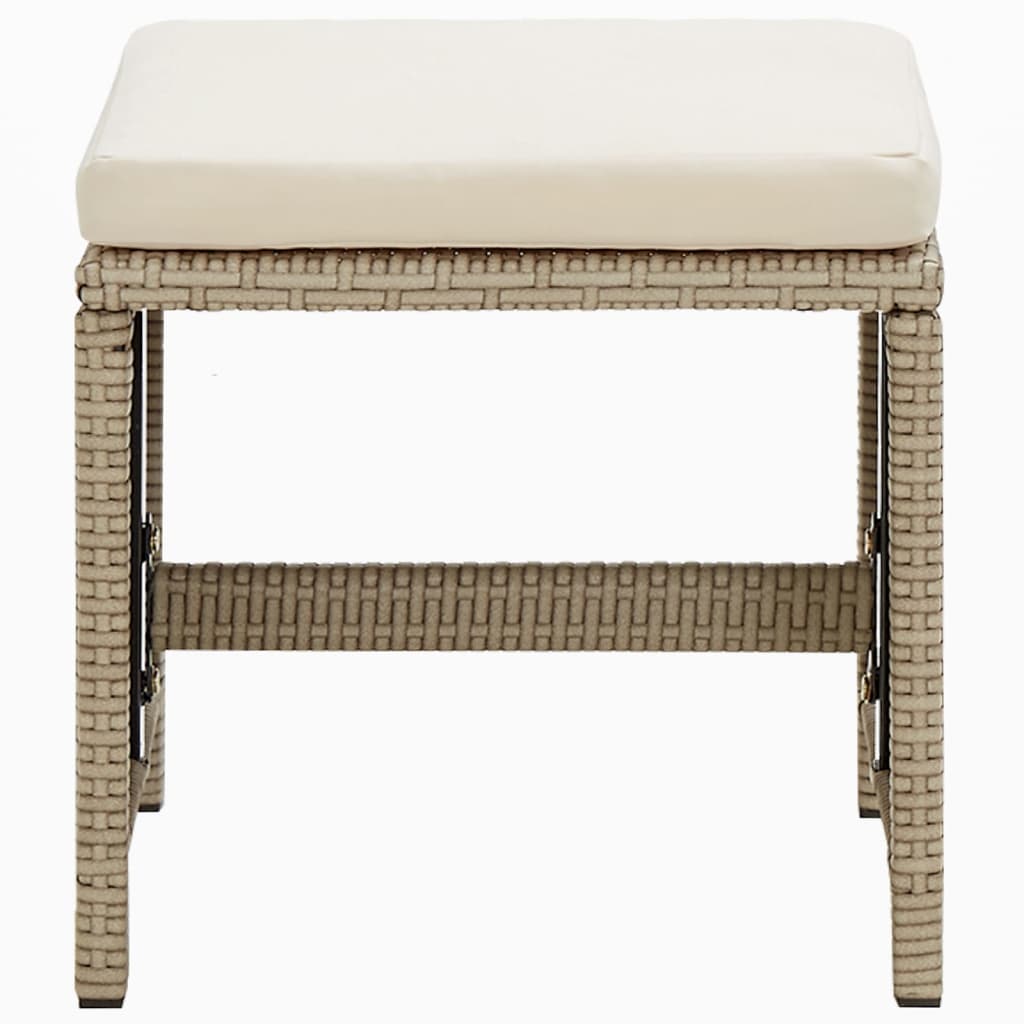9-Delige Tuinset Met Kussens Poly Rattan Beige En Bruin