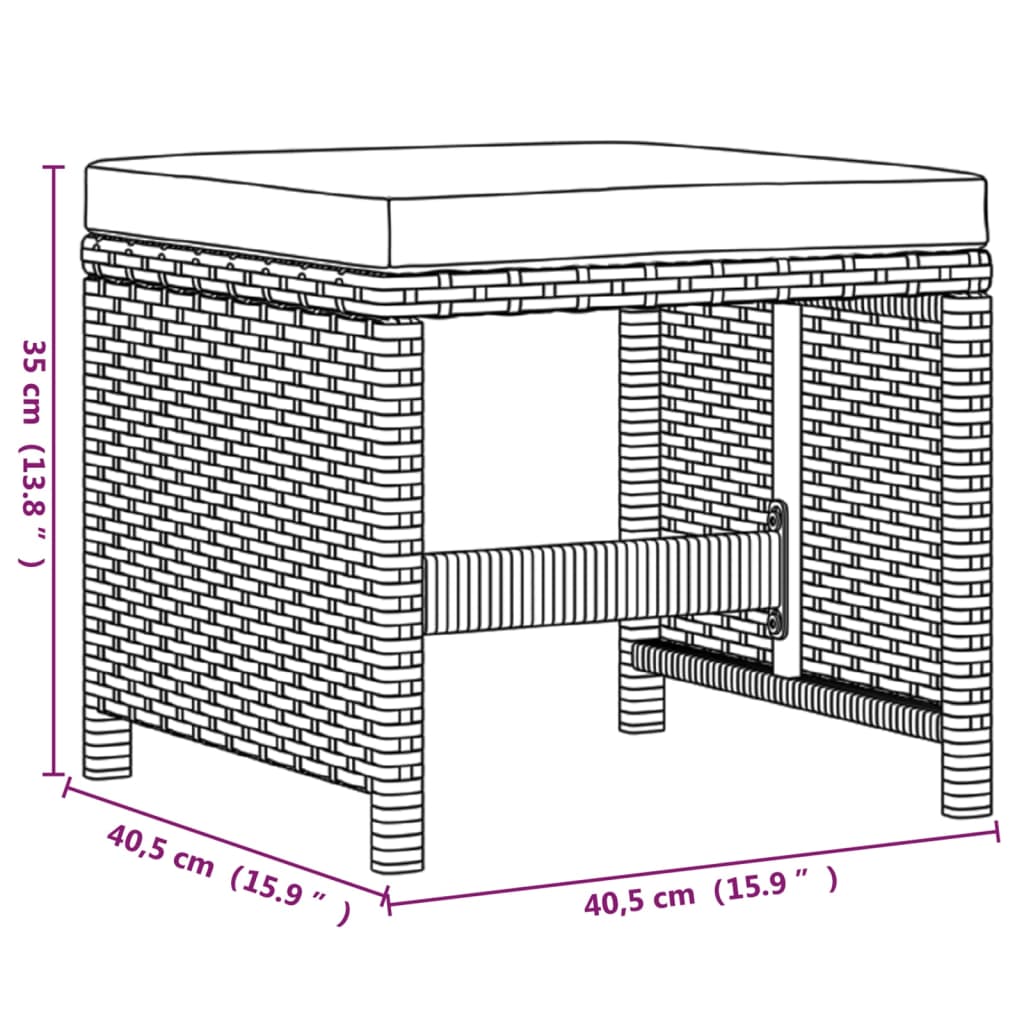 9-Delige Tuinset Met Kussens Poly Rattan Beige En Bruin