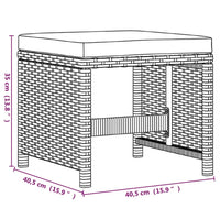 9-Delige Tuinset Met Kussens Poly Rattan Beige En Bruin