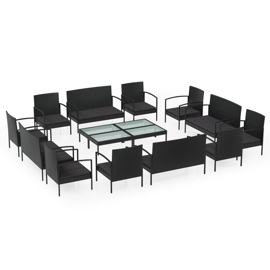 Loungeset Met Kussens Poly Rattan