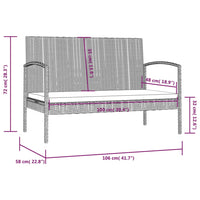 Loungeset Met Kussens Poly Rattan