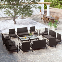 Loungeset Met Kussens Poly Rattan