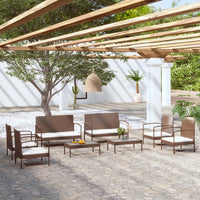 Loungeset Met Kussens Poly Rattan