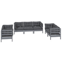 7-Delige Loungeset Met Kussens Massief Grenenhout