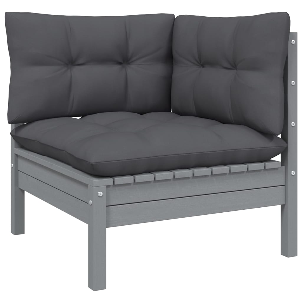 7-Delige Loungeset Met Kussens Massief Grenenhout