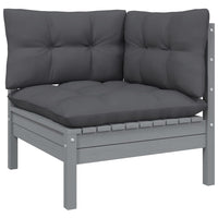 7-Delige Loungeset Met Kussens Massief Grenenhout