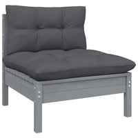 7-Delige Loungeset Met Kussens Massief Grenenhout