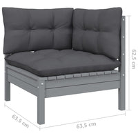 7-Delige Loungeset Met Kussens Massief Grenenhout