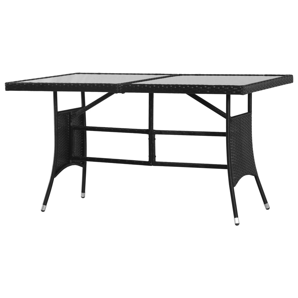 Tuintafel Poly Rattan Zwart