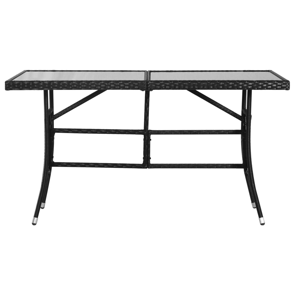 Tuintafel Poly Rattan Zwart