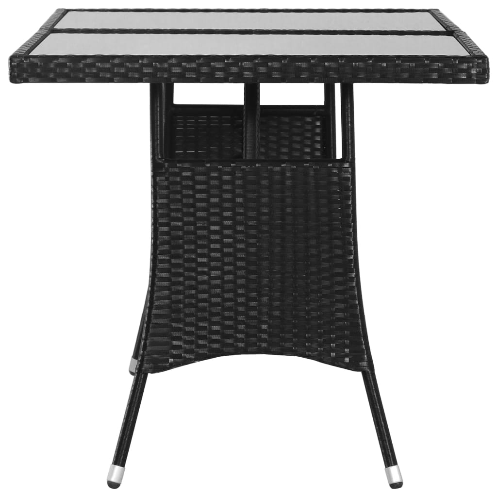 Tuintafel Poly Rattan Zwart