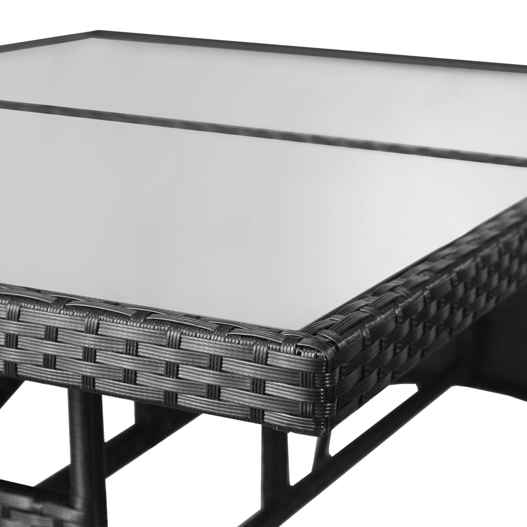 Tuintafel Poly Rattan Zwart