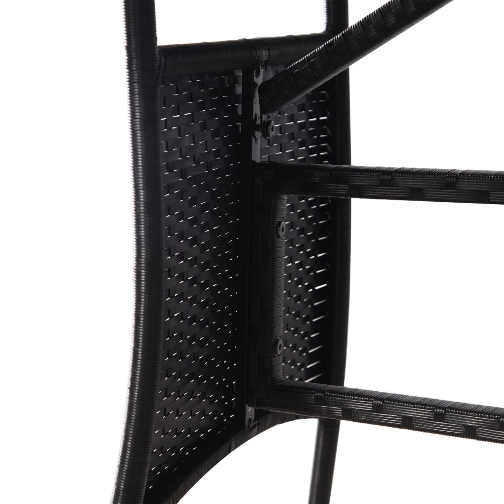 Tuintafel Poly Rattan Zwart