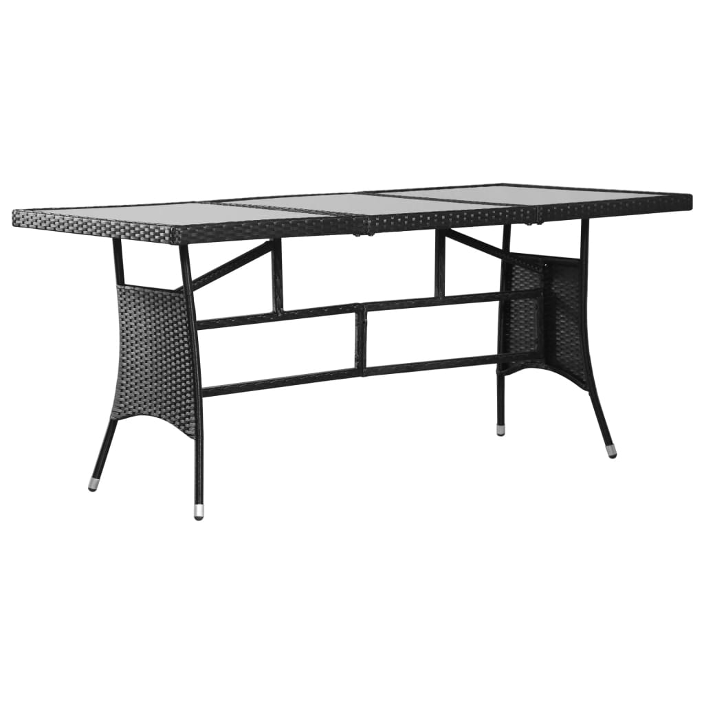 Tuintafel Poly Rattan Zwart