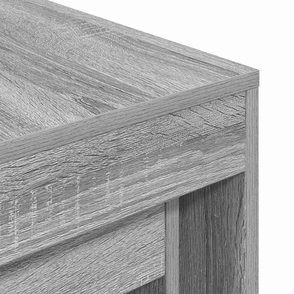 3-Delige Tafeltjesset Bewerkt Hout Eikenkleurig