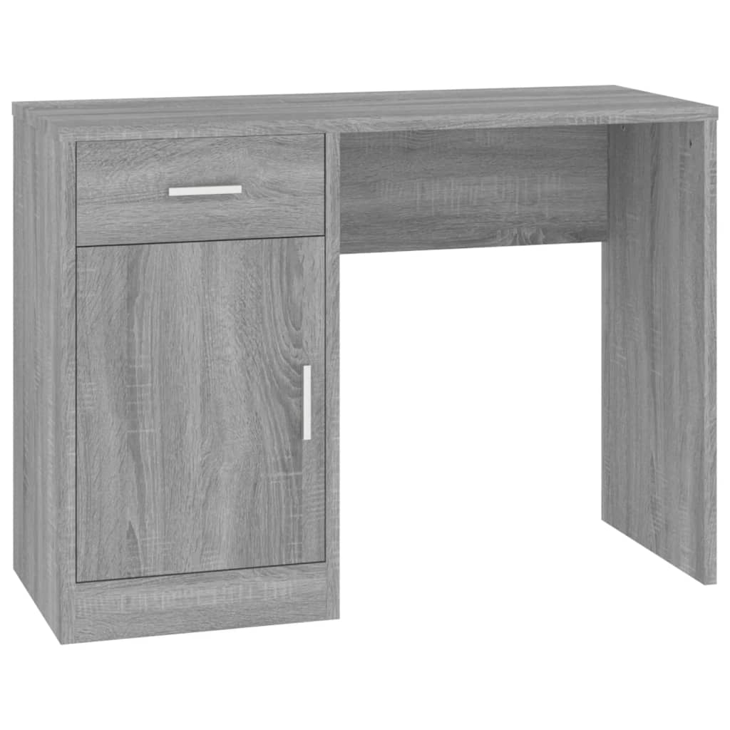 Bureau Met Kast En Lade 100X40X73 Cm Bewerkt Hout