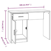 Bureau Met Kast En Lade 100X40X73 Cm Bewerkt Hout
