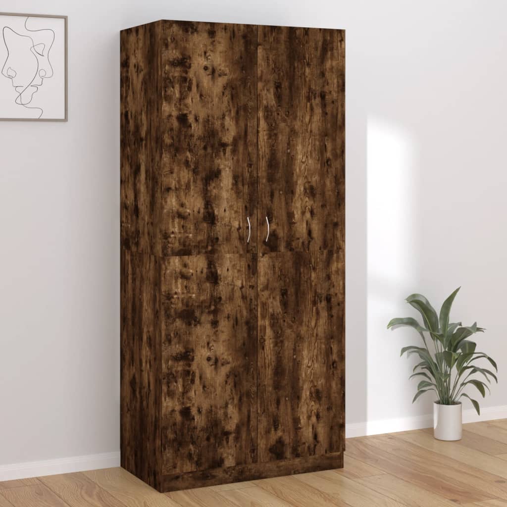 Kledingkast 90X52X200 Cm Bewerkt Hout Eikenkleurig
