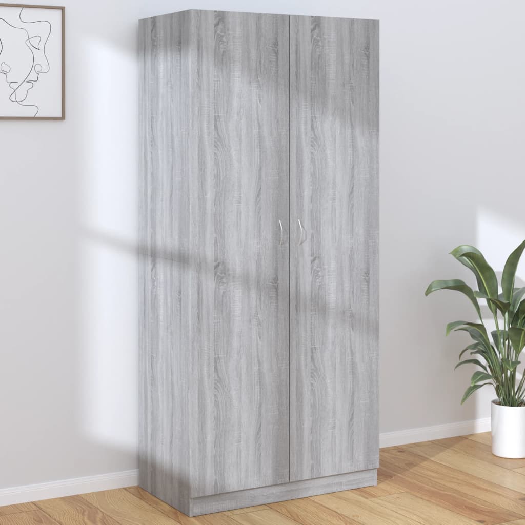 Kledingkast 90X52X200 Cm Bewerkt Hout Eikenkleurig