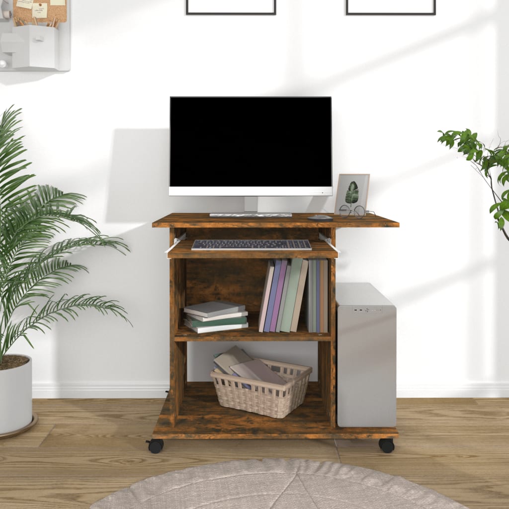 Computerbureau 80X50X75 Cm Bewerkt Hout Kleurig