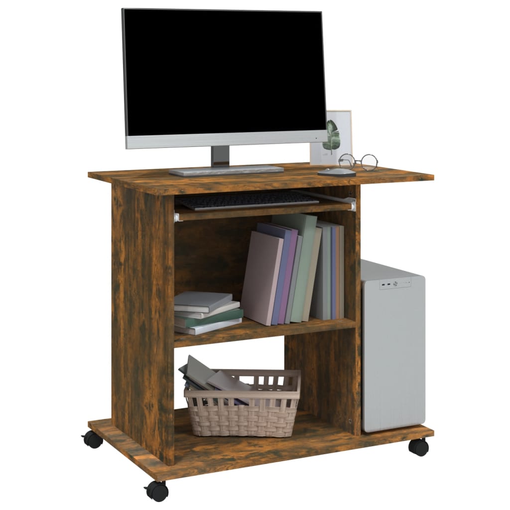 Computerbureau 80X50X75 Cm Bewerkt Hout Kleurig