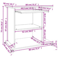 Computerbureau 80X50X75 Cm Bewerkt Hout Kleurig