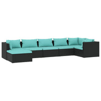 7-Delige Loungeset Met Kussens Poly Rattan