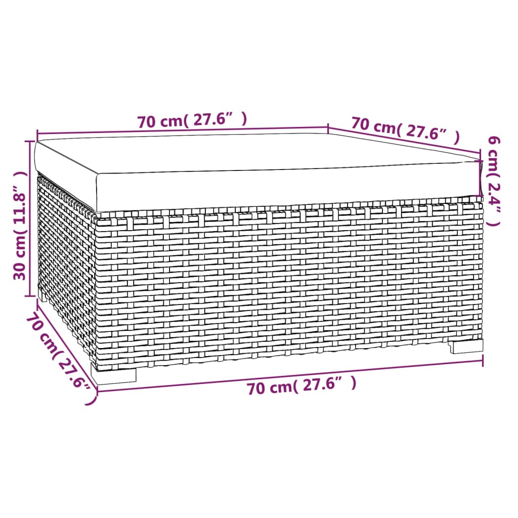 7-Delige Loungeset Met Kussens Poly Rattan