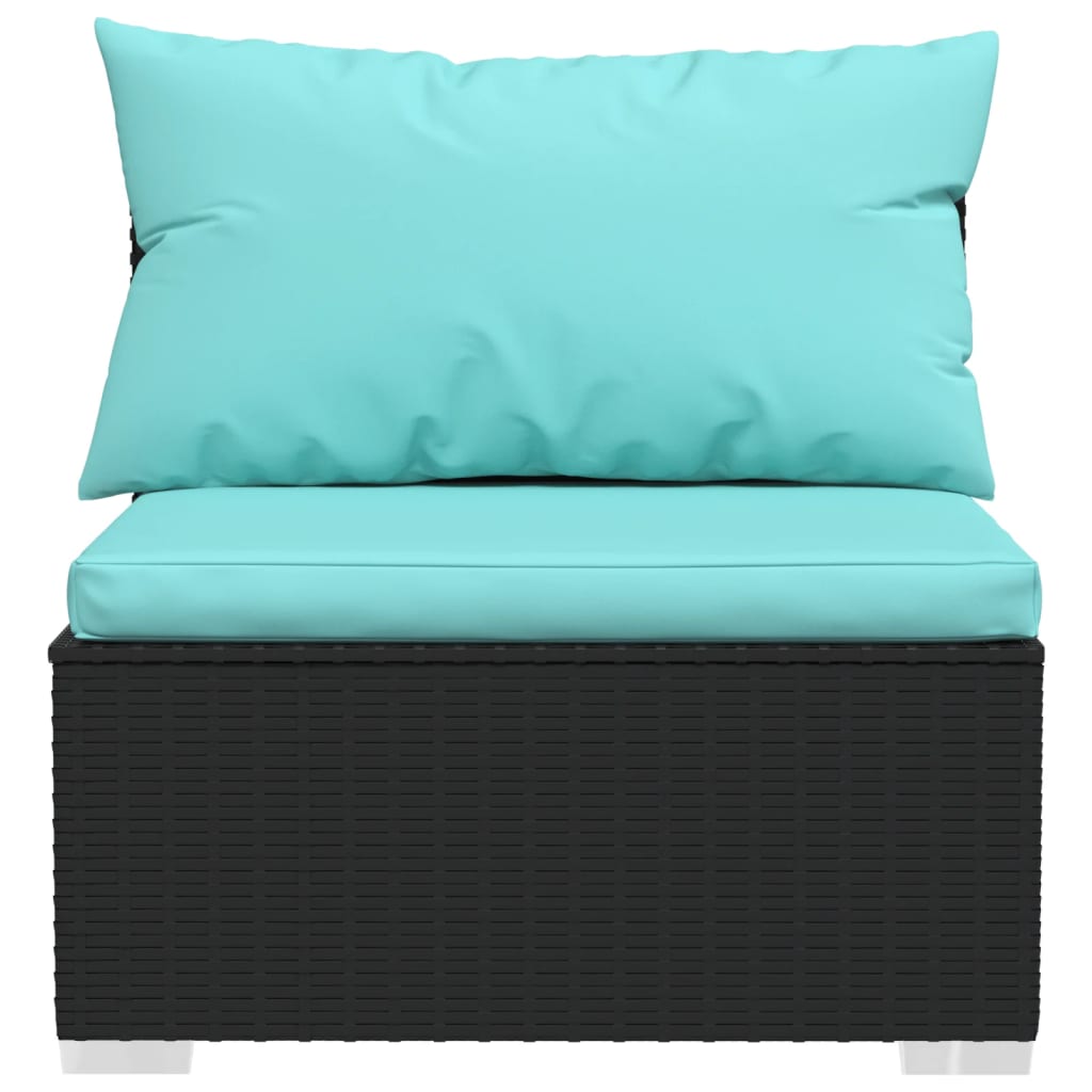 7-Delige Loungeset Met Kussens Poly Rattan