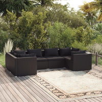 6-Delige Loungeset Met Kussens Poly Rattan