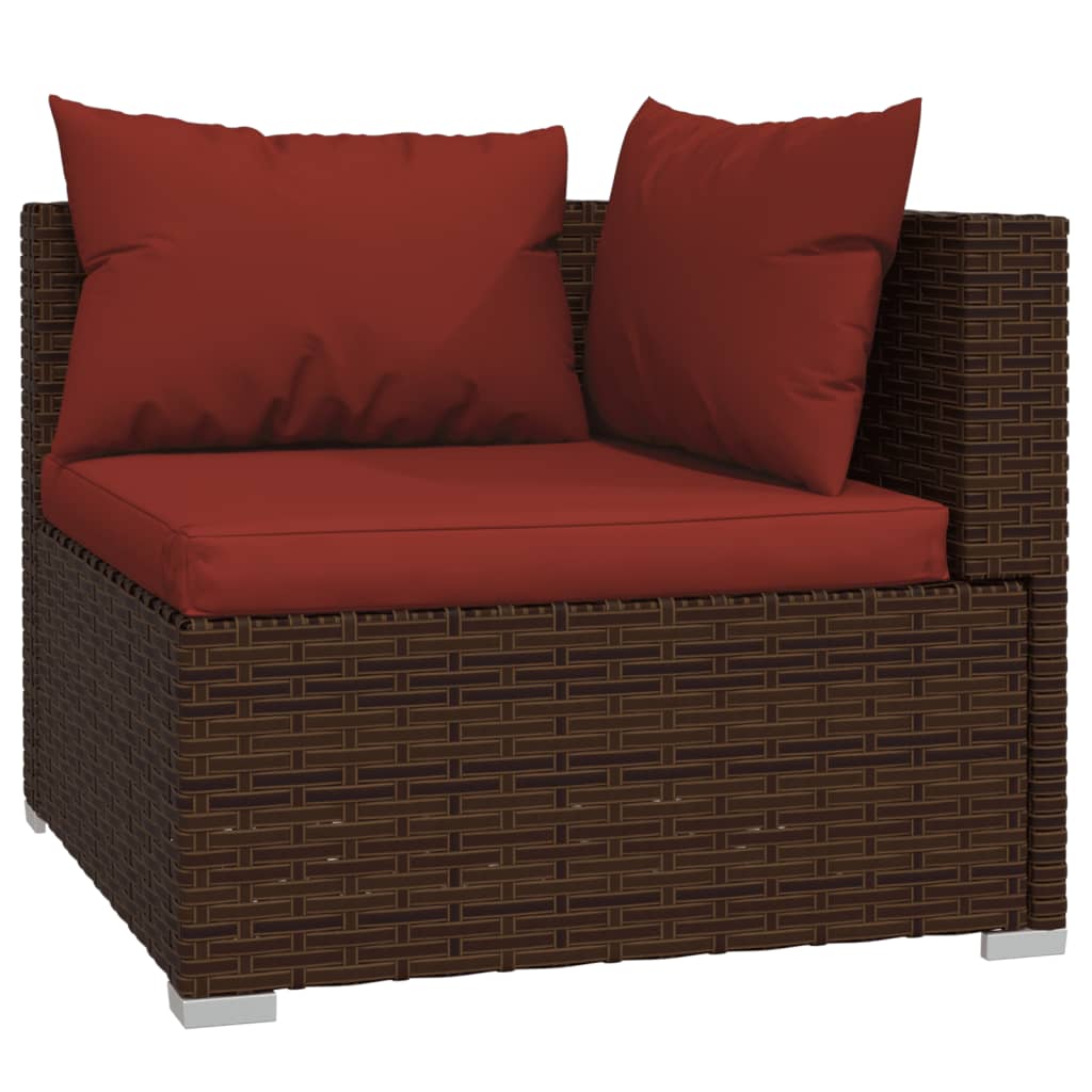 6-Delige Loungeset Met Kussens Poly Rattan