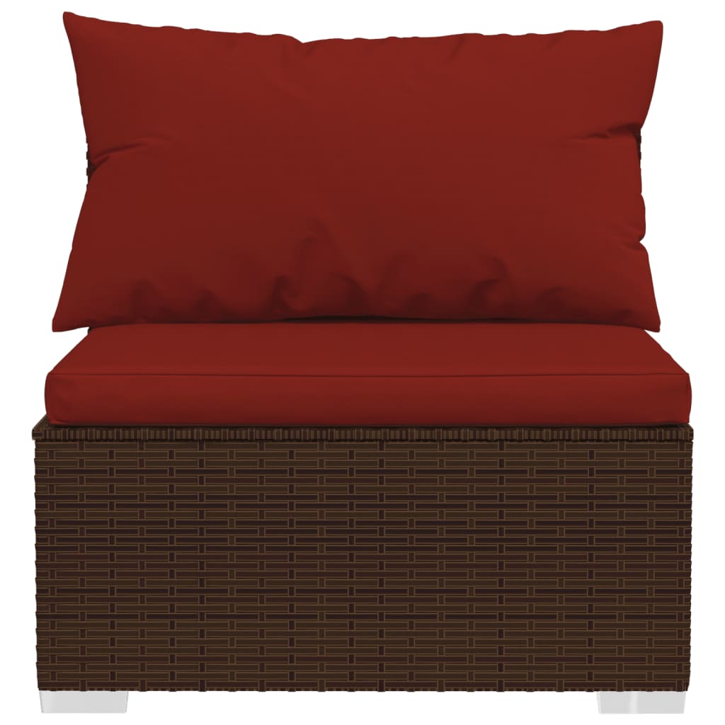 6-Delige Loungeset Met Kussens Poly Rattan