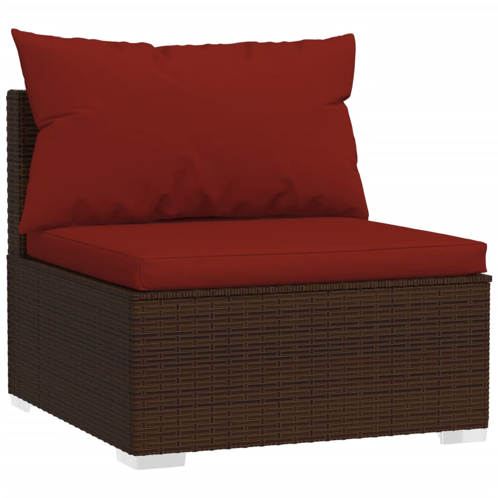 6-Delige Loungeset Met Kussens Poly Rattan