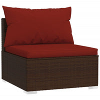 6-Delige Loungeset Met Kussens Poly Rattan