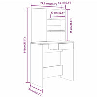 Kaptafel Met Spiegel 74,5X40X141 Cm