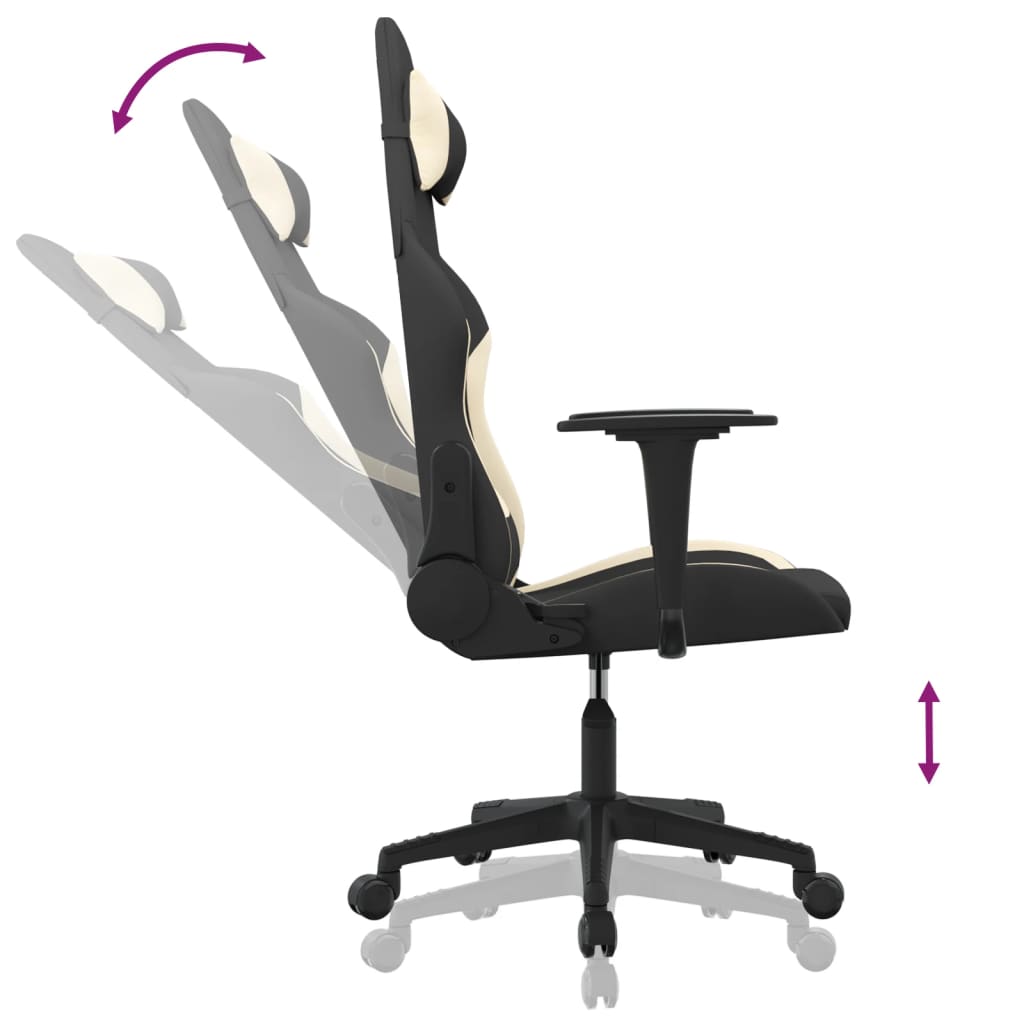 Massage Gamestoel Stof Zwart En Kleurig