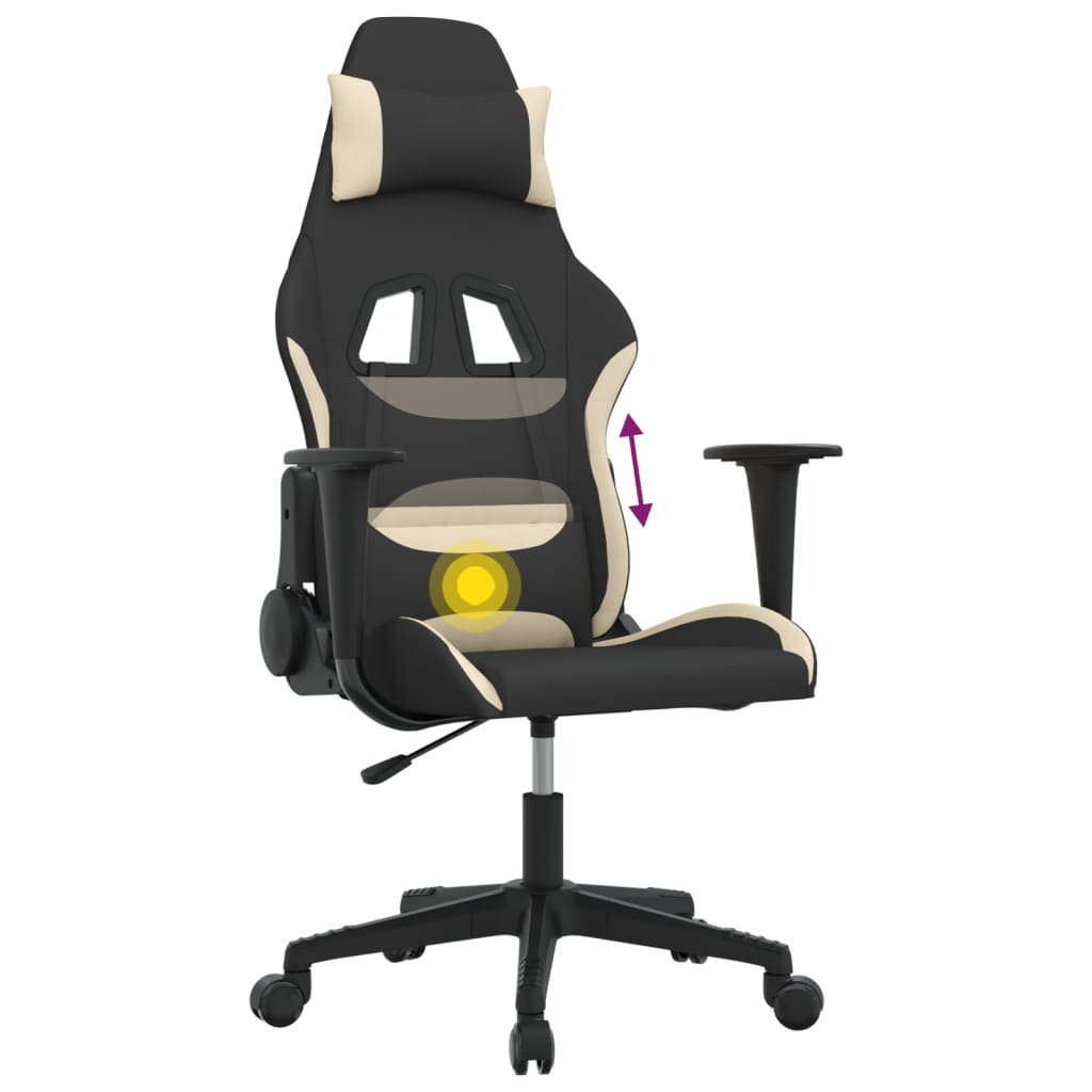 Massage Gamestoel Stof Zwart En Kleurig