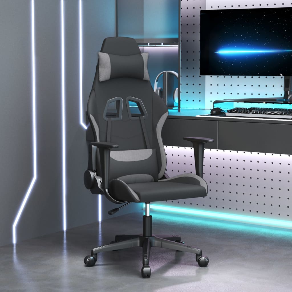 Massage Gamestoel Stof Zwart En Kleurig