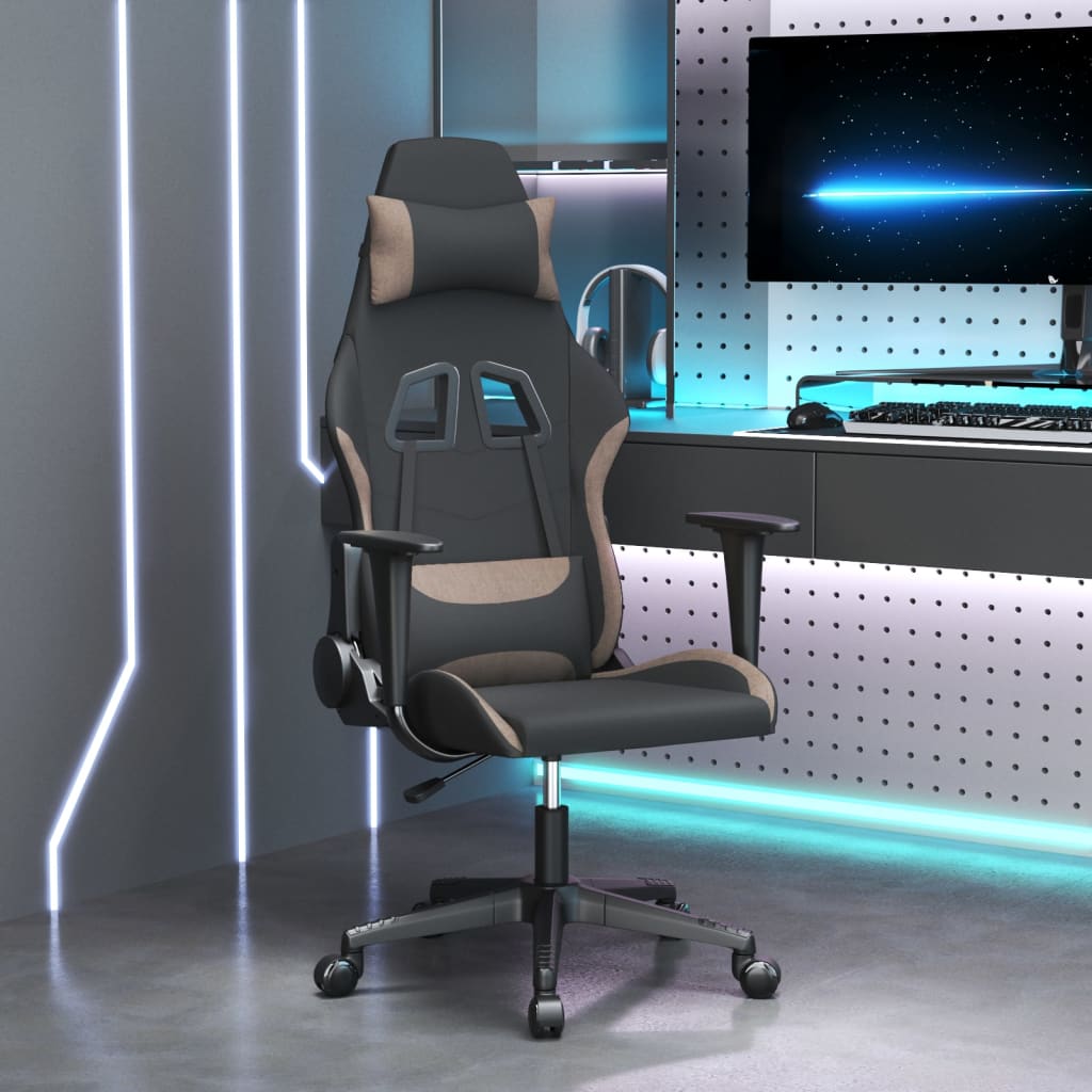 Massage Gamestoel Stof Zwart En Kleurig