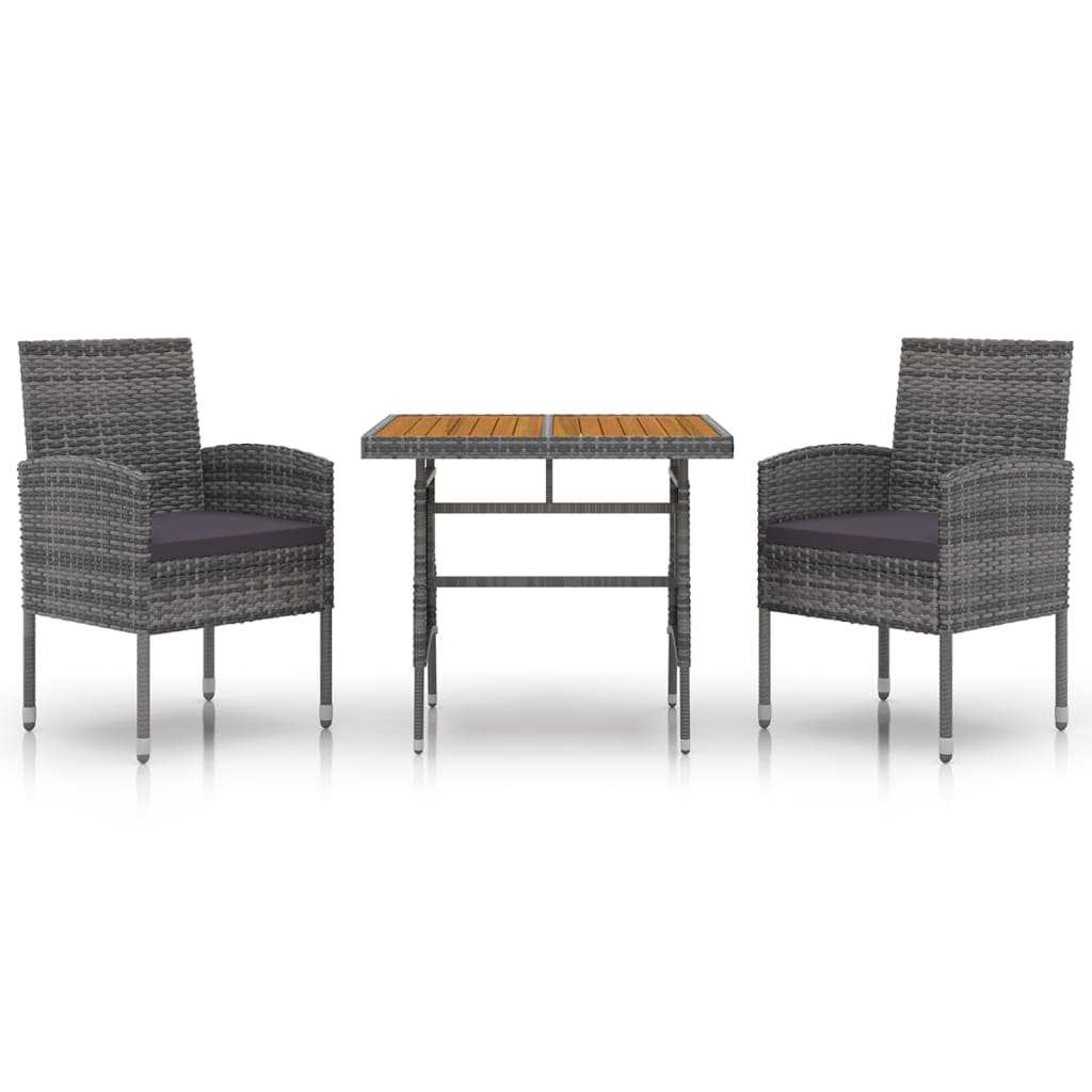 3-Delige Tuinset Poly Rattan