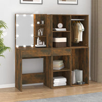 Kaptafel Met Kastjes Led Bewerkt Hout