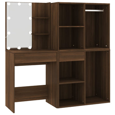 Kaptafel Met Kastjes Led Bewerkt Hout