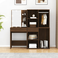 Kaptafel Met Kastjes Led Bewerkt Hout