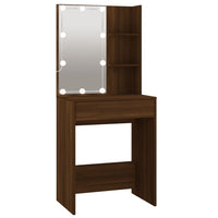 Kaptafel Met Kastjes Led Bewerkt Hout