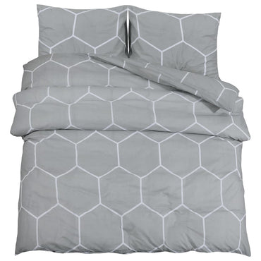 Dekbedovertrekset 155X220 Cm Katoen Grijs En Wit