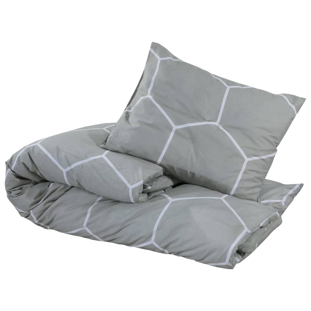 Dekbedovertrekset 155X220 Cm Katoen Grijs En Wit