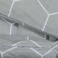 Dekbedovertrekset 155X220 Cm Katoen Grijs En Wit