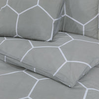 Dekbedovertrekset 155X220 Cm Katoen Grijs En Wit