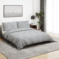 Dekbedovertrekset 155X220 Cm Katoen Grijs En Wit